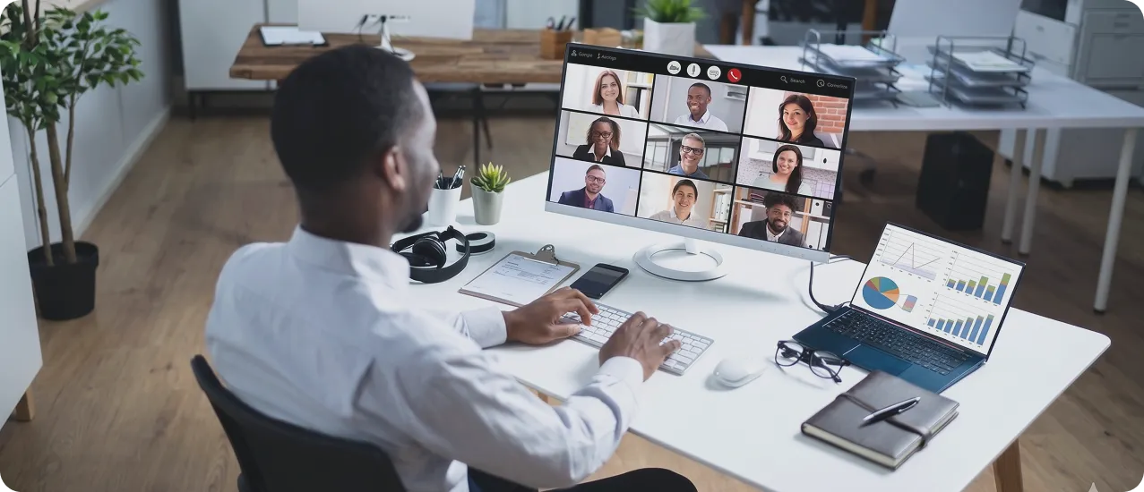 Person on zoom call